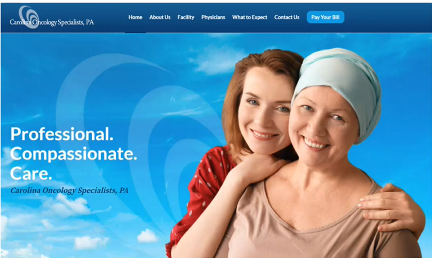Carolina Oncology Specialists, PA website screenshot